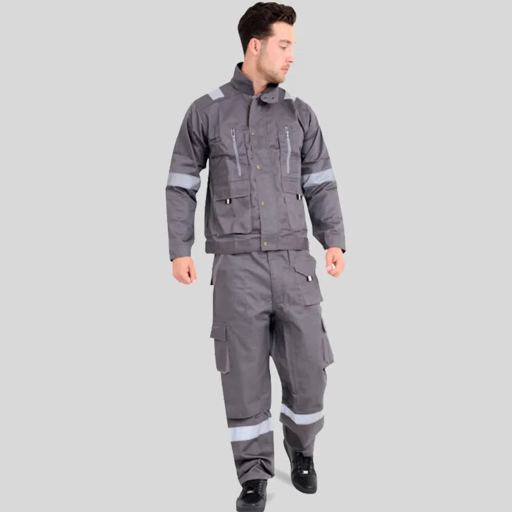 Industrial Easy Wear Uniform Shirt Trouser European Standard Gray Durable Poly Cotton Blend 240 GSM in Pakistan