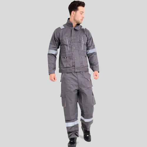 Industrial Easy Wear Uniform Shirt Trouser European Standard Gray Durable Poly Cotton Blend 240 GSM in Pakistan