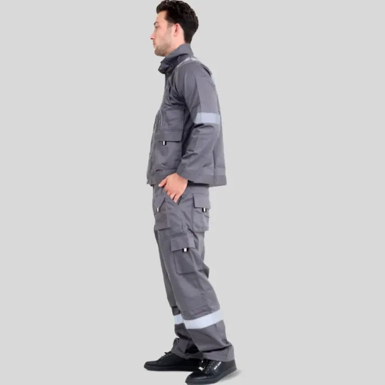 Industrial Easy Wear Uniform Shirt Trouser European Standard Gray Durable Poly Cotton Blend 240 GSM in Pakistan