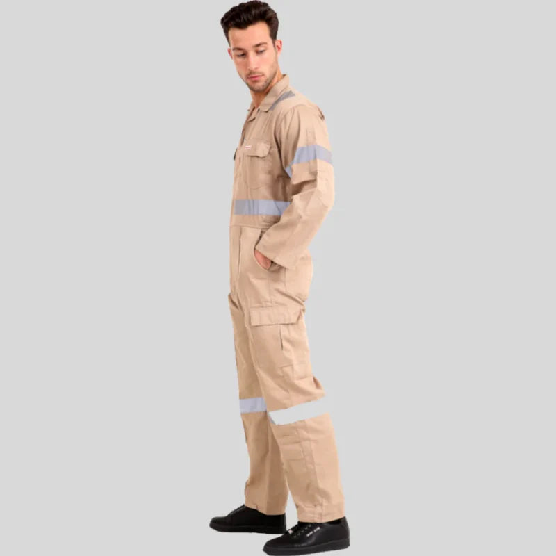 Industrial Twill Cotton Uniform Coverall Beige 100 Percent Pre Shrunk Cotton 200 GSM in Pakistan
