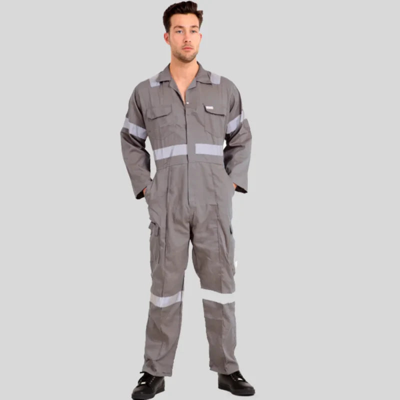 Industrial Twill Cotton Uniform Coverall Gray 100 Percent Pre Shrunk Cotton 200 GSM in Pakistan